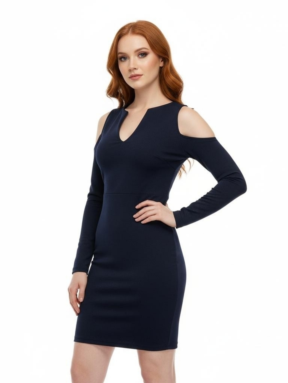 Alice + Olivia Niko Navy Cold Shoulder Mini Dress - Size 0